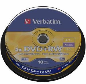 Verbatim DVD+RW [ cakebox 10 | 4.7GB | 4x ]