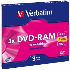 Verbatim DVD-RAM [ slim jewel case 3 | 4.7GB | 3x | no cartridge ]