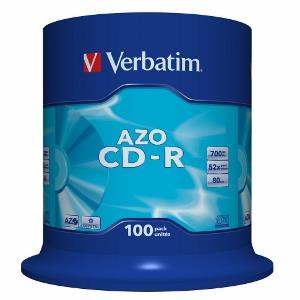 Verbatim CD-R [ cakebox 100 | 700MB | 52x | Crystal | DataLife+ AZO ]