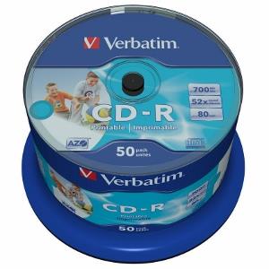 Verbatim CD-R | cakebox 50 | 700MB | 52x | Wide printable | DataLife+ AZO ]