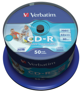 Verbatim CD-R | spindle 50 | 700MB | 52x | printable | DataLife+ AZO ]