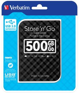 Verbatim Store 'n' Go GEN 2, 500GB, externÃ­ HDD 2.5" USB 3.0, ÄernÃ½