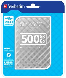 Verbatim Store 'n' Go GEN 2, 500GB, externÃ­ HDD 2.5" USB 3.0, stÅÃ­brnÃ½