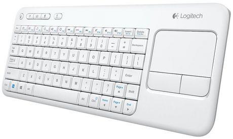 Logitech K400 Plus bezdrÃ¡tovÃ¡ dotykovÃ¡ klÃ¡vesnice bÃ­lÃ¡ , US verze