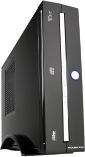 MODECOM PC skÅÃ­Å FEEL 202 Mini ITX, zdroj 96W, 2xUSB, 2xAudio (Äerno-stÅÃ­brnÃ¡)