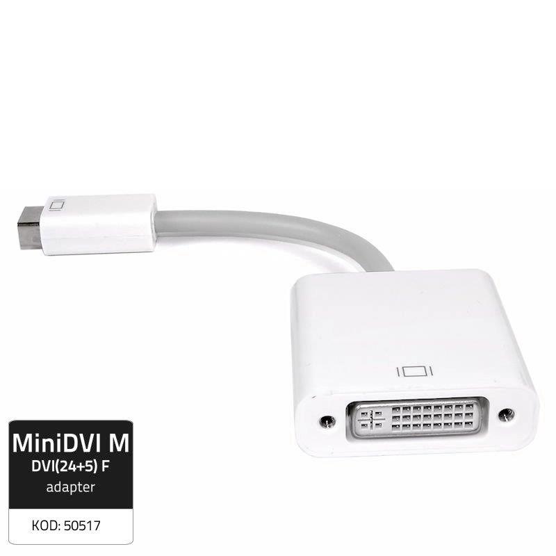 Qoltec AdaptÃ©r Mini DVI (M)/DVI (24+5) (F), pro Apple