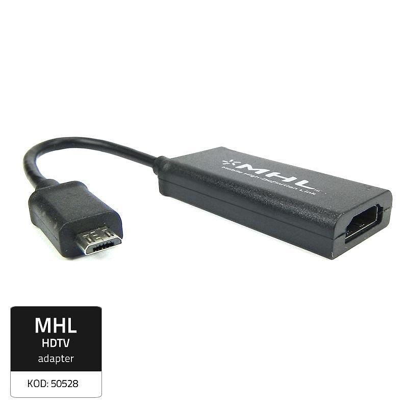 Qoltec AdaptÃ©r MHL, Micro USB 5-pin (M)/HDMI (M)