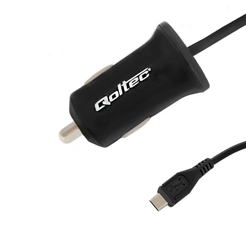 Qoltec Car charger 12W | 5V | 2.4A | Micro USB | 1.4m