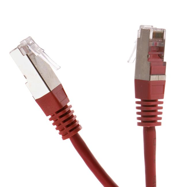 Digitalbox START.LAN patch kabel FTP cat.5e pozlacenÃ½ 1m ÄervenÃ½