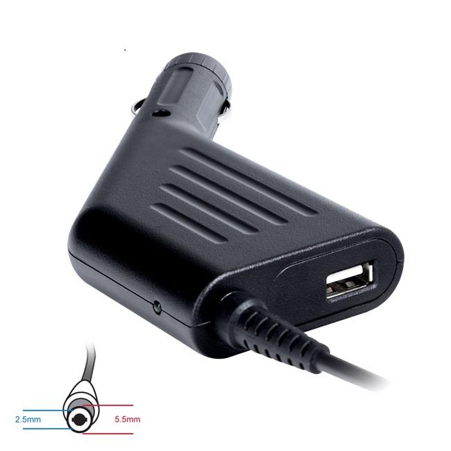 Digitalbox napÃ¡jecÃ­ adaptÃ©r do auta pro ToshibaAcer 19V/4.74A 90W, (5.5x2.5) USB