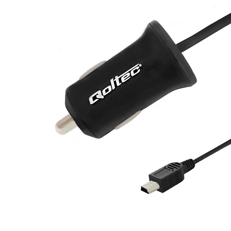 Qoltec Car charger 12W | 5V | 2.4A | Mini USB | 1.4m