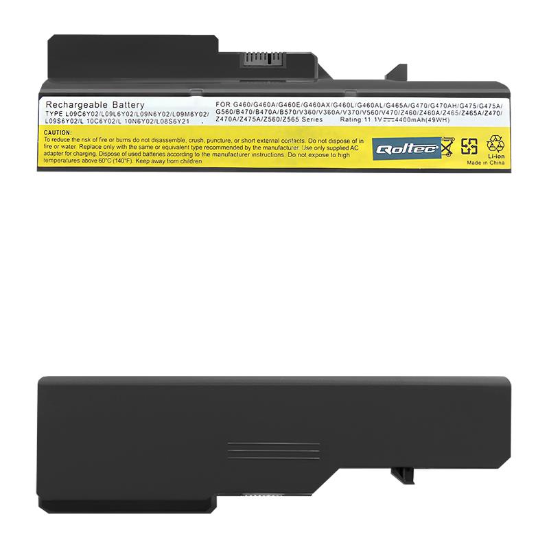 Qoltec Long Life baterie pro notebook Lenovo B470 B575 G460 G560|11.1 V|4400 mAh