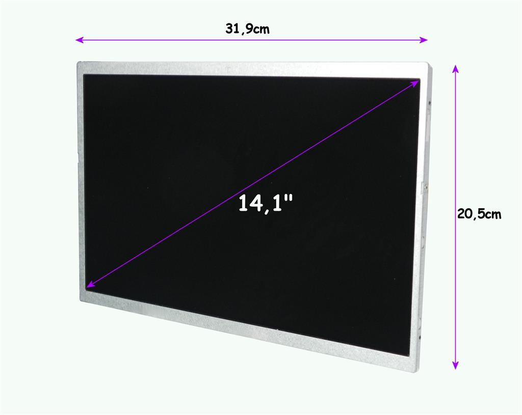 Qoltec LCD 14.1'' (CCFL) 1280*800 GLOSSY - 30Pin, GRADE A+ | +inverter