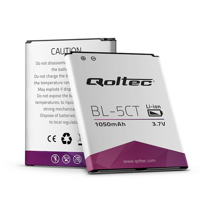 QOLTEC Battery for Nokia C5 C6 5220 BL-5CT, 1050mAh
