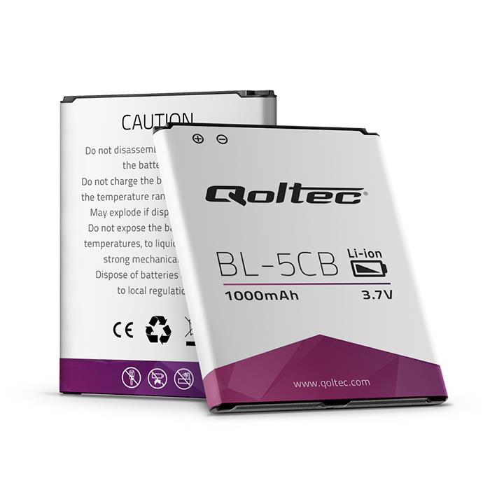 QOLTEC Battery for Nokia 1616 1800 BL-5CB, 1000mAh
