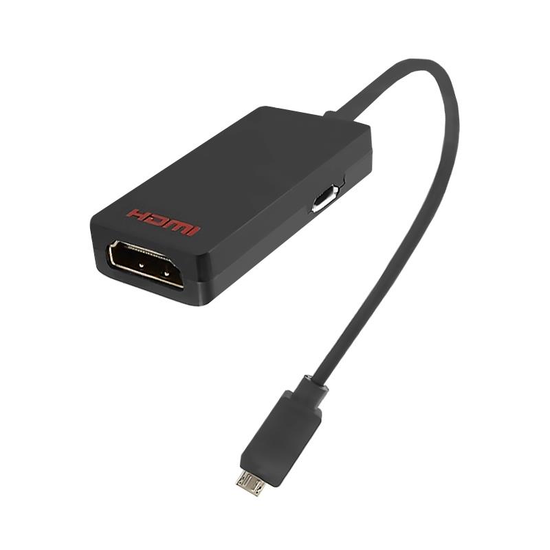 Qoltec Adapter Slim Port M / HDMI F + Micro USB
