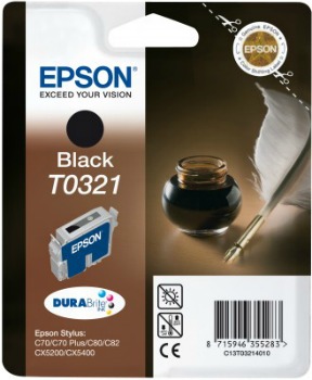 Inkoust Epson T0321 black | Stylus C70/80/82/82N,CX5200/5400