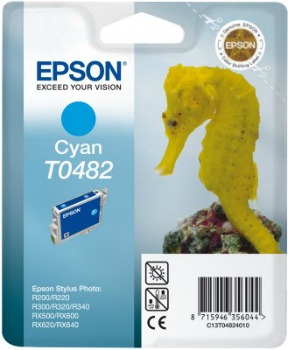 Inkoust Epson T0482 cyan | Stylus Photo R200/220/300/320/340,RX500/600/640