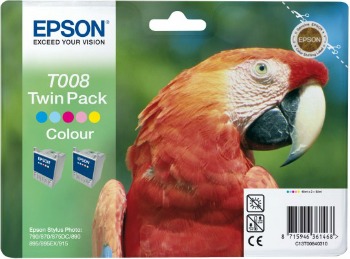 Bundle Epson T008 2 x color TwinPack | Stylux Photo 870 LE; Stylus Photo 790/...