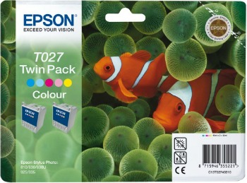 Bundle Epson T027 2 x color TwinPack | Stylus Photo 810/820/830/830U/925/935