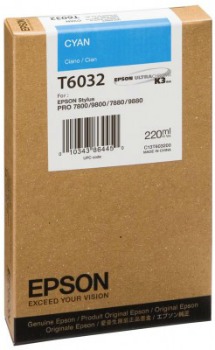 Inkoust Epson T6032 cyan| 220ml | Stylus Pro 7880/9880/7800/9800