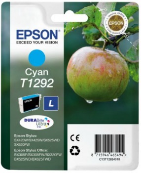Inkoust Epson T1292 cyan | Stylus SX425W/SX525WD/BX305F/BX320FW/BX625FWD