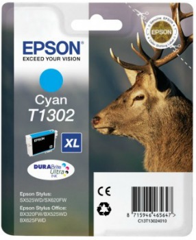 Inkoust Epson T1302 cyan | Stylus SX525WD/BX305F/BX320FW/BX625FWD