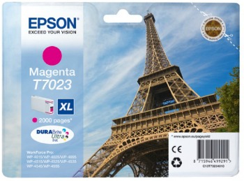 Inkoust Epson T702 magenta XL | 2000str | WP4000/4500