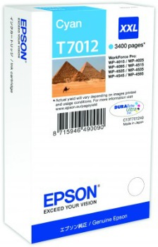 Inkoust Epson T701 cyan XXL | 3400str | WP4000/4500