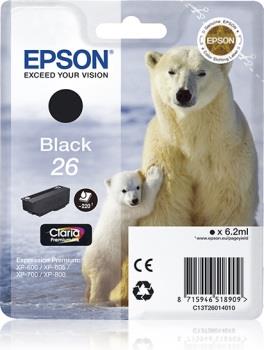 Inkoust Epson T2601 black Claria | 6,2 ml |XP-600/700/800