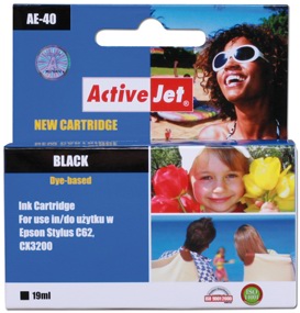 Inkoust ActiveJet AE-40 | Black | 19 ml | Chip | Epson T040