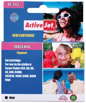 Inkoust ActiveJet AE-443 | Magenta | 18 ml | Chip | Epson T0443