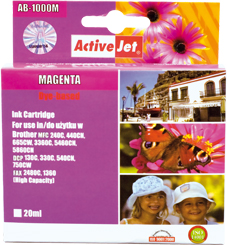 Inkoust ActiveJet AB-1000M | Magenta | 35 ml | Brother LC1000M,LC970M