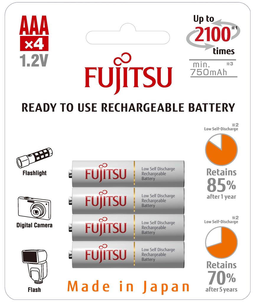Fujitsu WHITE R03/AAA 750mAh, 4 ks, blister