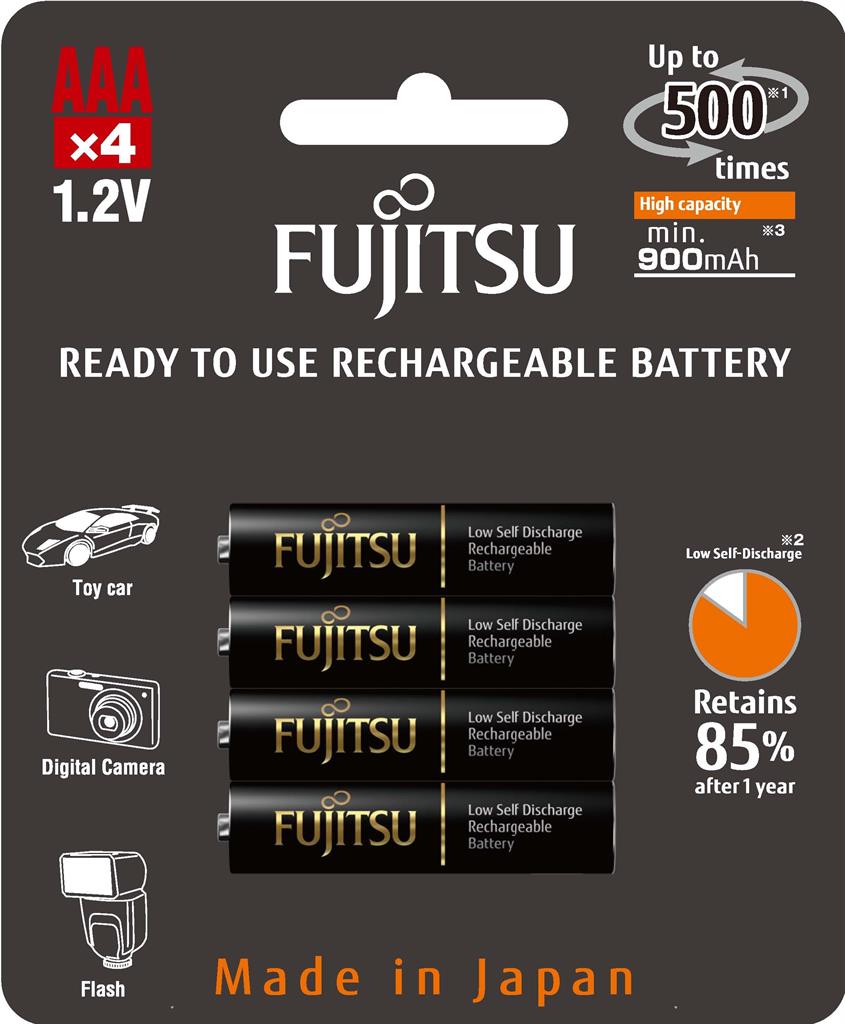 Fujitsu Black R03/AAA 900mAh, 4 ks, blister