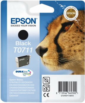 Inkoust Epson T0711 black DURABrite | Stylus D78/92/120/DX4000/4050/4400/4450/50