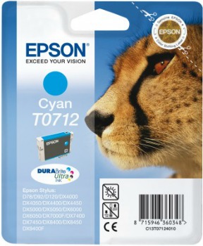 Inkoust Epson T0712 cyan DURABrite | Stylus D78/92/120/DX4000/4050/4400/4450/500