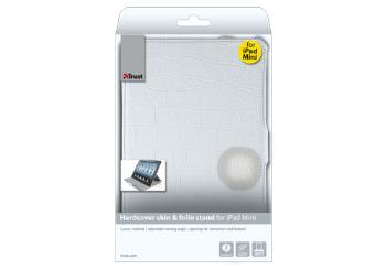 Hardcover skin & folio stand for iPad Mini - croc white