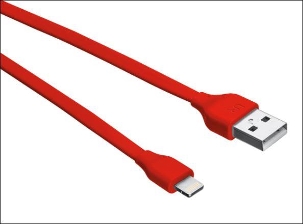 Flat Lightning Cable 1m - red