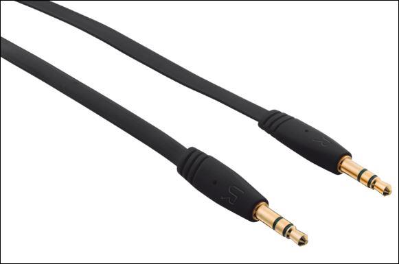 Flat Audio Cable 1m - black
