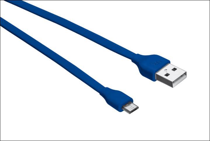 Flat Micro-USB Cable 1m - blue