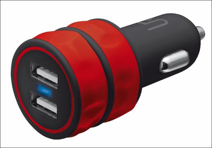 Dual Smartphone Car Charger - red