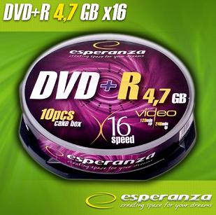 Esperanza DVD+R [ cakebox 10 | 4.7GB | 16x ]
