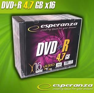 Esperanza DVD+R [ slim jewel case 10 | 4.7GB | 16x ]