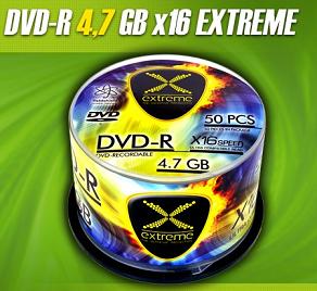 Extreme DVD-R [ cakebox 50 | 4.7GB | 16x ]