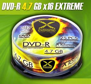 Extreme DVD-R [ cakebox 25 | 4.7GB | 16x ]