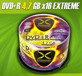 Extreme DVD+R [ cakebox 50 | 4.7GB | 16x ]