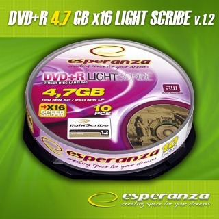 Esperanza DVD+R [ cakebox 10 | 4,7GB | 16x | pro potisk ]