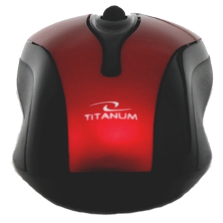 Titanum TM103R HORNET optickÃ¡ myÅ¡, 1000 DPI, USB, blister, ÄervenÃ¡