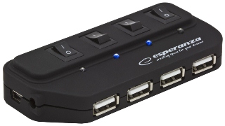 Esperanza EA127 Hub USB 2.0, 4 porty